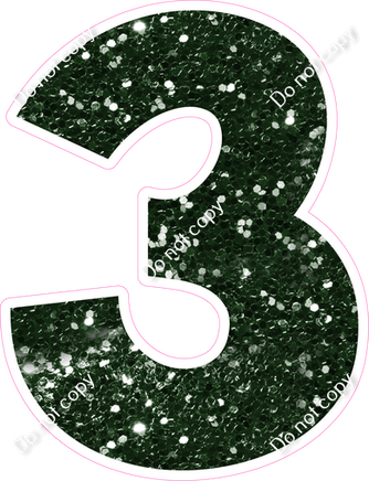 KG 18" Individuals - Hunter Green Sparkle 3