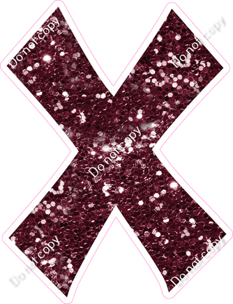KG 23.5" Individuals - Burgundy Sparkle X