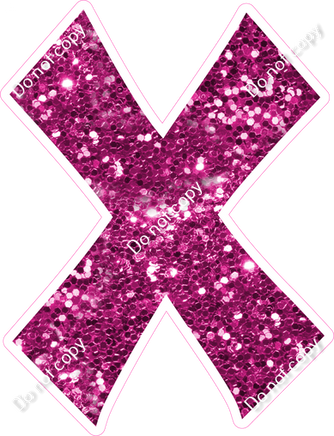 KG 23.5" Individuals - Hot Pink Sparkle X