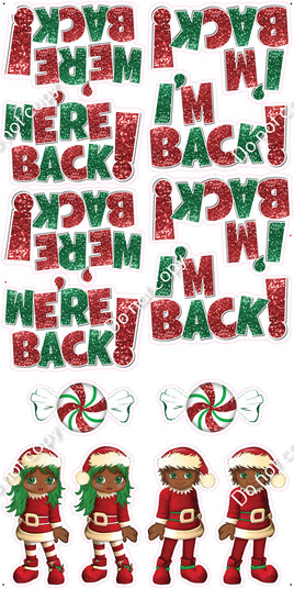 14 pc Dark Skin Tone - I'm & We're Back Christmas Theme0087