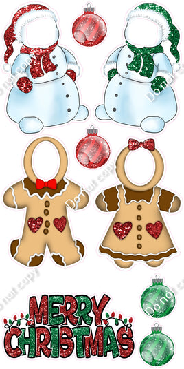 9 pc Face Cut Out Christmas Theme0103