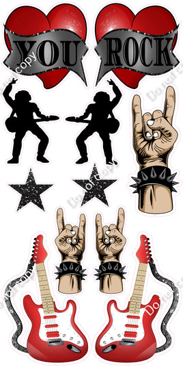 11 pc Light Skin Tone Father's Day Rock N Roll Theme0446