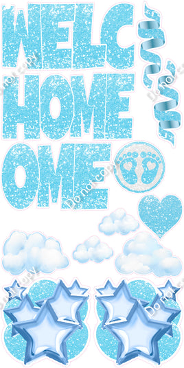 13 pc Baby Blue Sparkle Welcome Home Theme0649