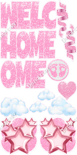 13 pc Baby Pink Sparkle Welcome Home Theme0650