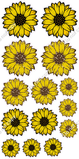 14 pc Flat & Sparkle Sunflower Theme0690
