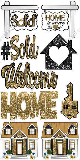 9 pc Gold Realtor Welcome Home Set Theme0806