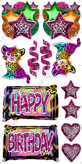 12 pc Lisa Frank Happy Birthday Set Theme0825