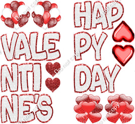 14 pc White with Red Outline BB Happy Valentine's Set Theme0998