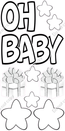 10 pc Flat White with Outlines - Oh Baby Set