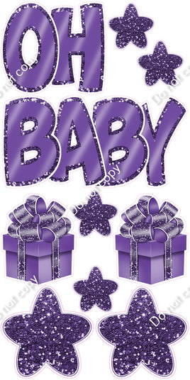 10 pc Flat Purple with Purple Sparkle - Oh Baby Set