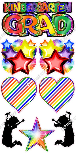 8 pc Rainbow - Flat & Sparkle Kindergarten Set