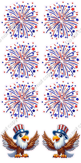 8 pc Red, White, & Blue Fireworks Set