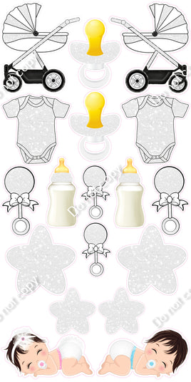 18 pc White Sparkle - Light Skin Tone - Baby Set