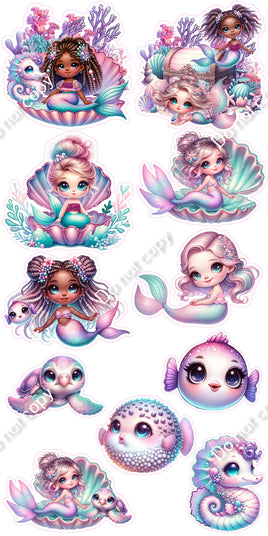 11 pc Pastel Mermaid Set