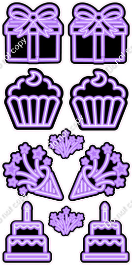 10 pc Lilac NEON Flair Set