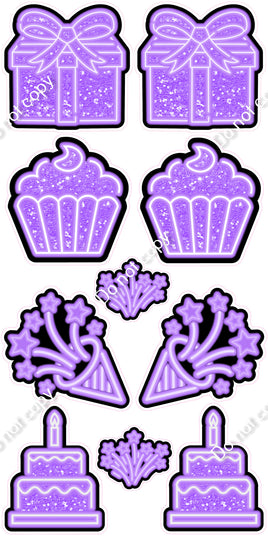 10 pc Lilac NEON Flair Set - Sparkle