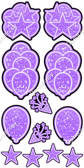 12 pc Lilac NEON Flair Set - Sparkle