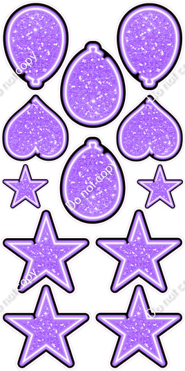 13 pc Lilac NEON Flair Set - Sparkle