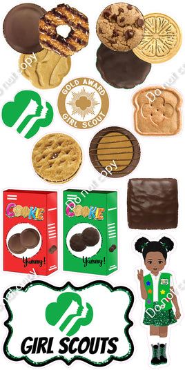 12 pc Dark Skin Tone Girl Scout Set