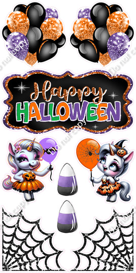 9 pc Happy Halloween Unicorn Set