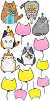 14 pc Kawaii Cat Set or 8 pc Balloon Set