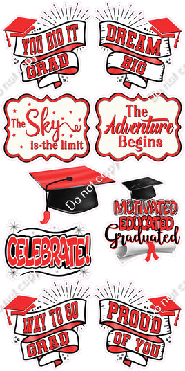 9 pc Graduation Statement Sets - Flat