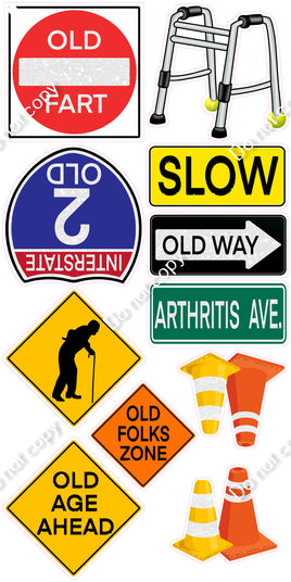11 pc Old People Retirement Set