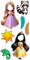 7 pc Rapunzel and Pocahontas Face Cutout Set
