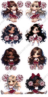 8 pc Cheerleader Sets
