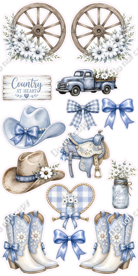 14 pc Blue Country Set