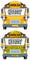 4 pc Flat and Sparkle School Bus Face Cutouts