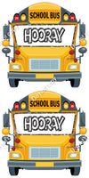 4 pc Flat and Sparkle School Bus Face Cutouts