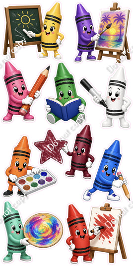 10 pc Crayon Character Set