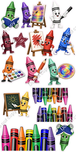14 pc Crayon Character Set