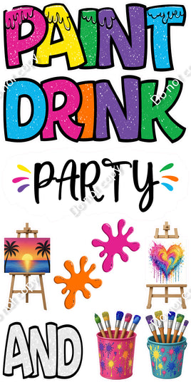 10 pc Paint and Drink Party Set