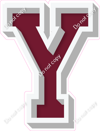VA 18" Individuals - Flat Burgundy Y