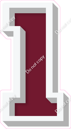 VA 18" Individuals - Flat Burgundy 1