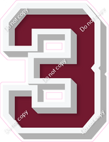 VA 18" Individuals - Flat Burgundy 3