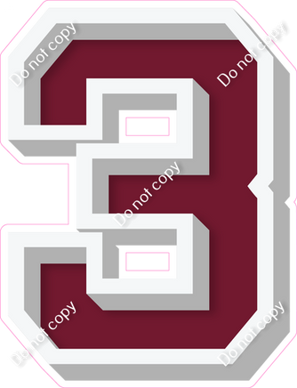 VA 18" Individuals - Flat Burgundy 3