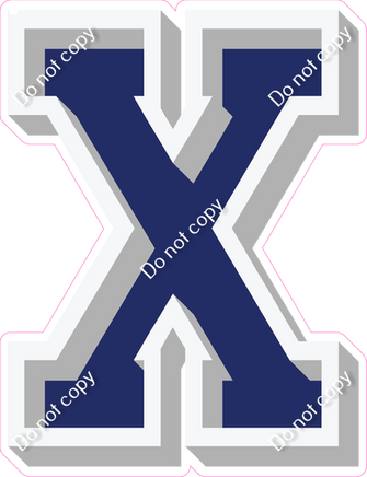 VA 18" Individuals - Flat Navy Blue X