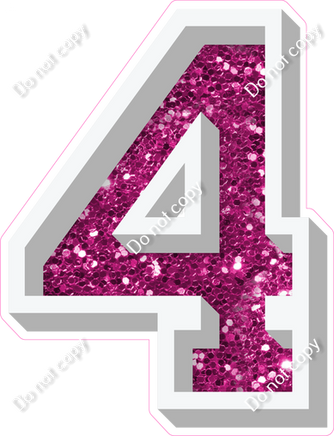 VA 18" Individuals - Hot Pink Sparkle 4