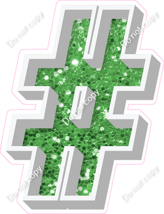 VA 18" Individuals - Lime Green Sparkle #