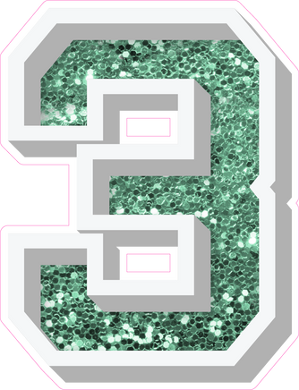 VA 18" Individuals - Sea Foam Sparkle 3