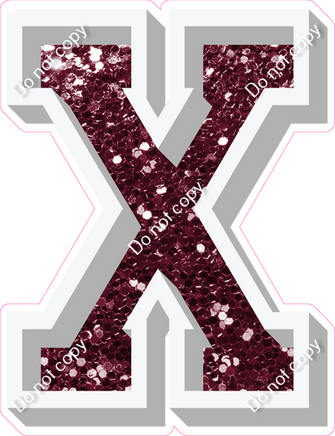 VA 23.5" Individuals - Burgundy Sparkle X