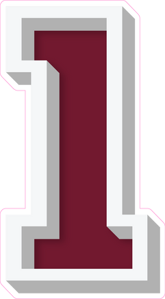 VA 23.5" Individuals - Flat Burgundy 1