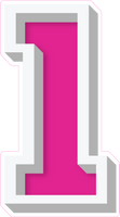 VA 23.5" Individuals - Flat Hot Pink 1