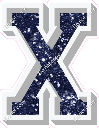 VA 23.5" Individuals - Navy Blue Sparkle X