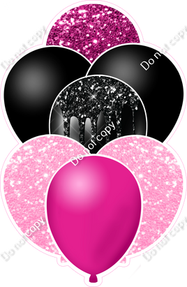 Sparkle Pink & Black Balloon Bundle
