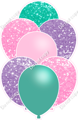 Mint, Baby Pink &Lavender - Balloon Bundle with Highlight