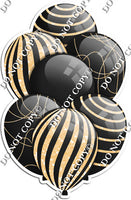 All Black Balloons - Sparkle Accents